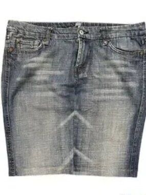 Y2k vintage denim jean mid Pencil Skirt